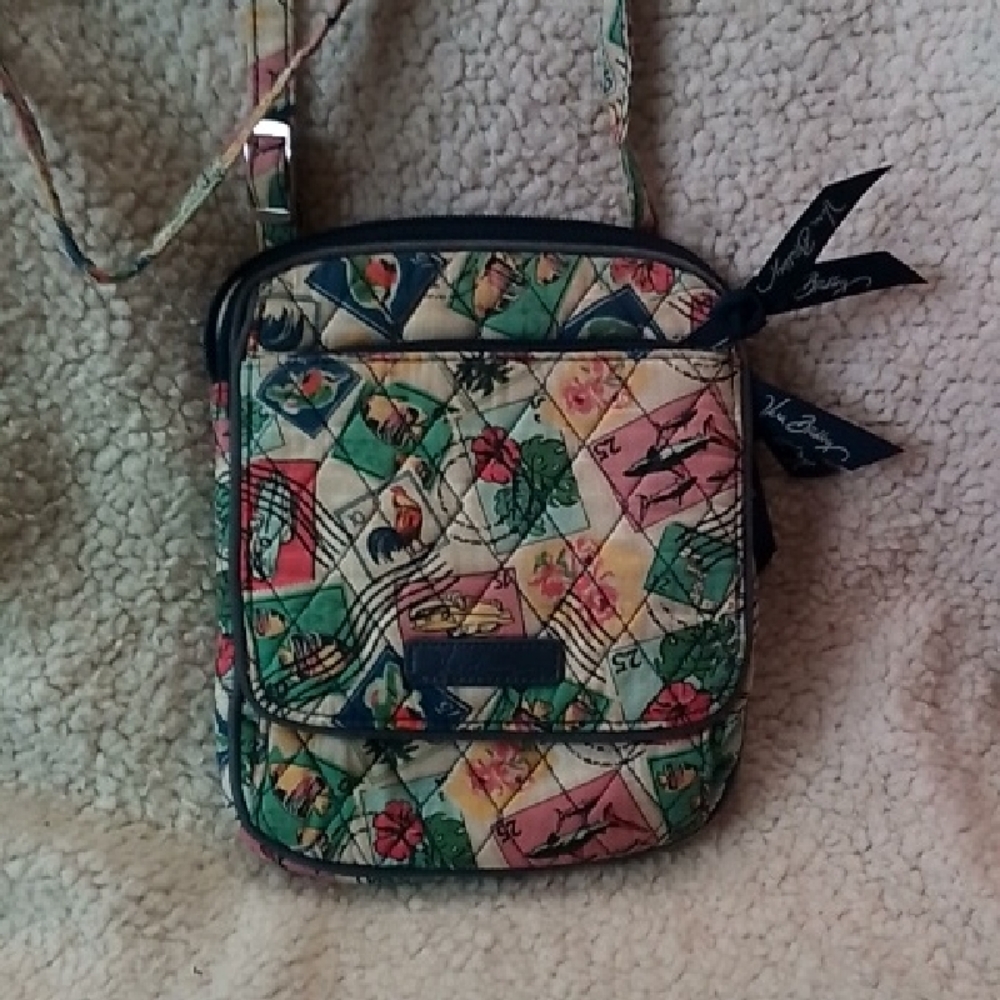Vera Bradley Quilted Crossbody in Multi Floral Stamp Print